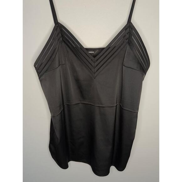 NWT Express Spaghetti Strap V-Neck Cutout Tank Top Midnight Black Womens Medium - Picture 3 of 8